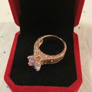 Vintage Stainless Steel Solitaire Ring.Size 8